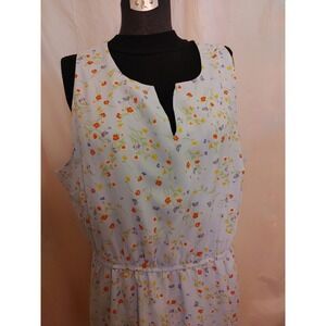 41 Hawthorn Claira Floral Baby Blue Sleeveless Dress Size 2x‎ Midi Lined